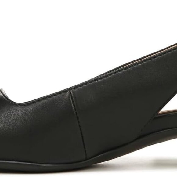 Women's Synthetic Snip Toe Slingbacks Pumps 8 Wide Black Dress Shoes - Picture 1 of 9